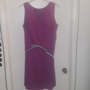 Fuschia dress w\mint green belt
